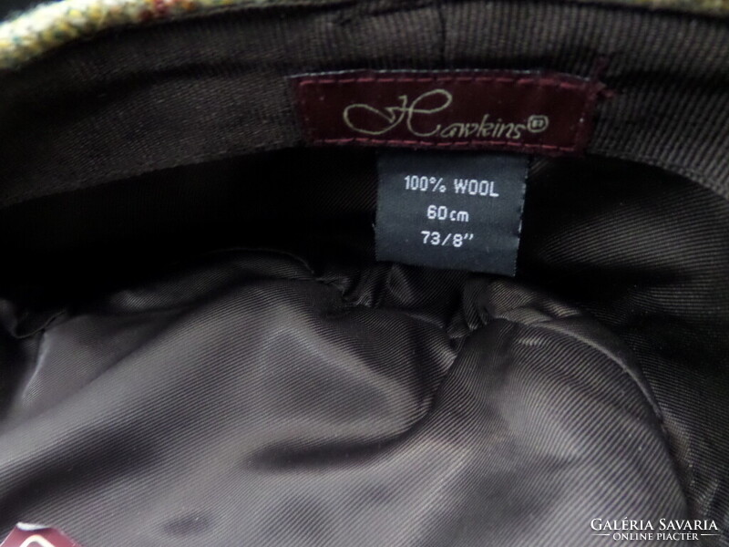 Hawkins (eredeti) férfi 60 XL - exkluzív vadász 100% gyapjú téli flat cap / lapos sapka