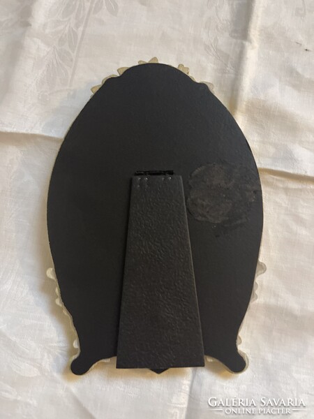 Ovális díszes, rózsás asztali tükör 23*15.5 cm.