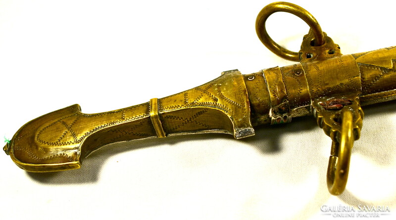 1900 körül ORIENTALISTA - KELETI GÖRBE TŐR EZÜST BERAKÁSOS TOKKAL ÉS MARKOLATTAL !