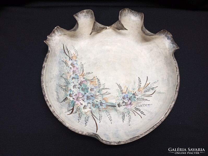 Művészi szignált porcelán tál 37 cm