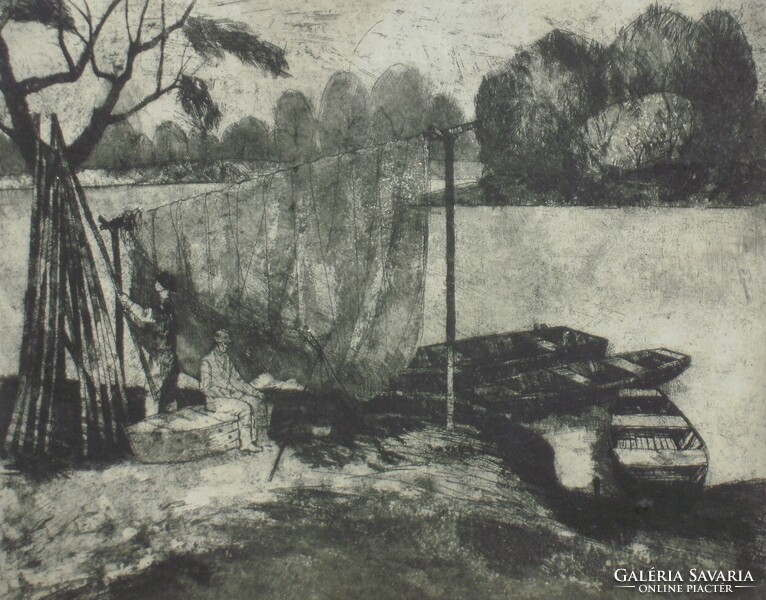 (N) Blahos Rudolf (1914-1986) : Tiszai halászok