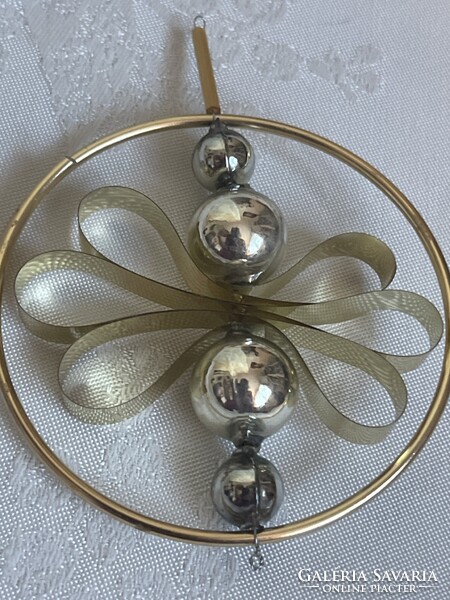 Gyönyörű régi gablonz karácsonyfa dísz nagy méret.