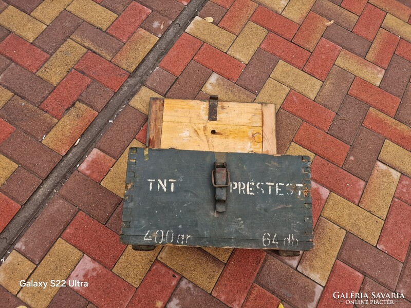 Régi katona láda antik katonai láda fa láda vintage régiség