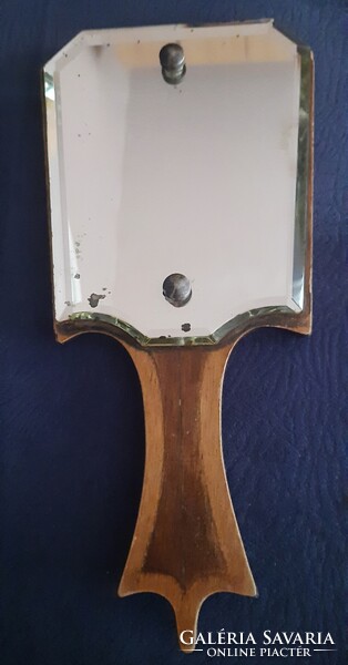 Antik kézi fa tükör