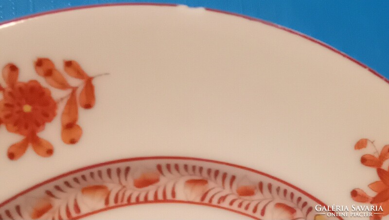 2 Herendi süteményes tányér , tégla színű Apponyi mintával