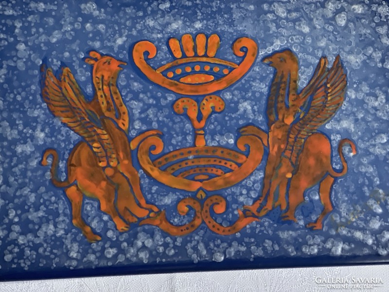 Az élet kútja zsűrizett tűzzománc kép Csonka Ibolya alkotása