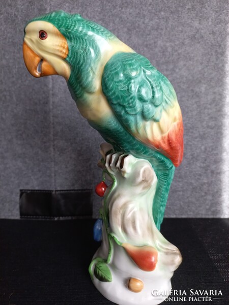 Herendi nagy porcelán papagáj, jelzett, hibátlan