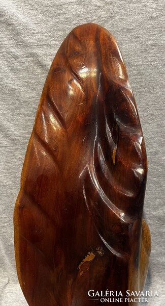 Nagyméretű régi  art deco fa szobor ! Anya gyermekével .