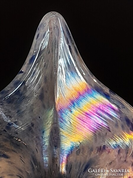 Gyönyörű nagyméretű irizáló üveg váza 1.- Ft-ról!!!