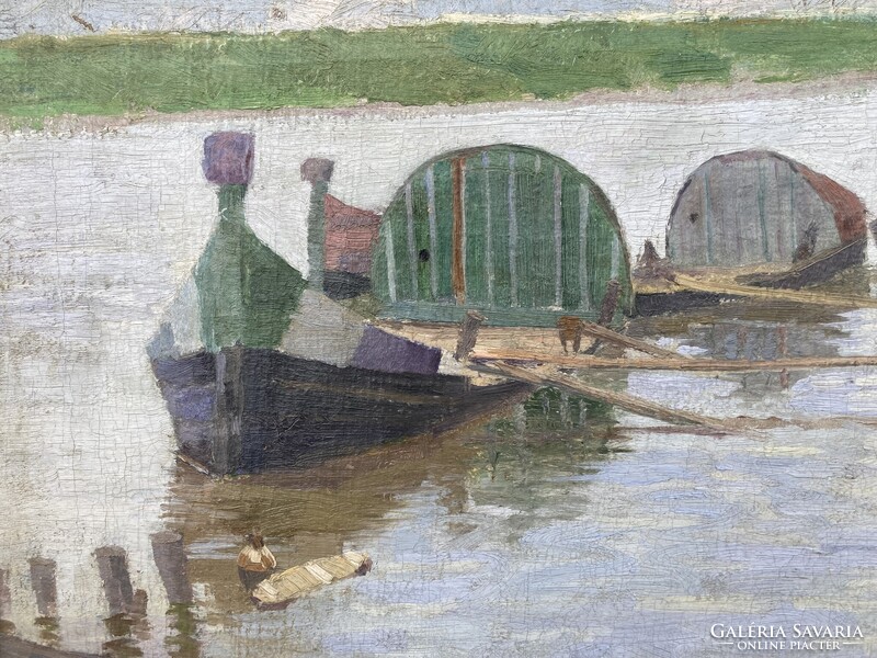 Romek Árpád - Halászbárkák a Tiszán