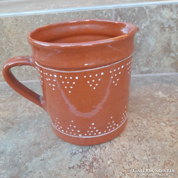 Sárospataki mázas kerámia, csupor 15 cm