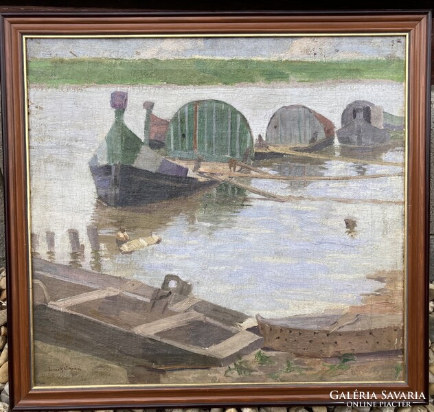 Romek Árpád - Halászbárkák a Tiszán