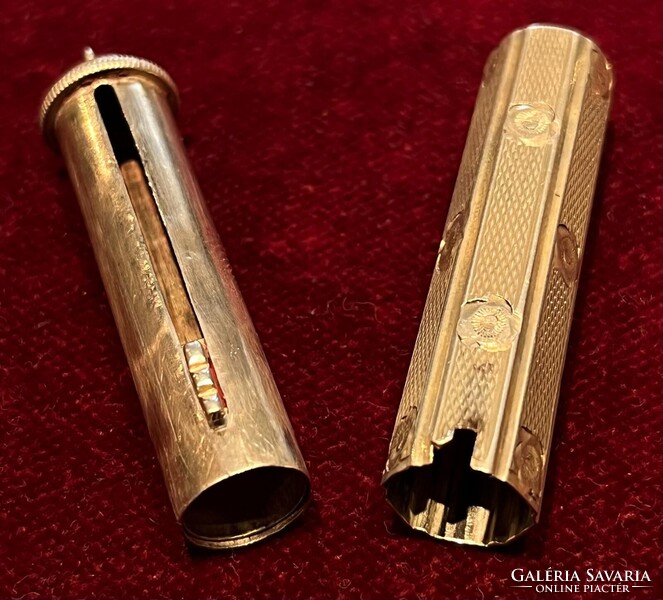 Art Deco ezüst rúzstartó 900/1000, háromszög 3 jellel, 1920-1940 közötti