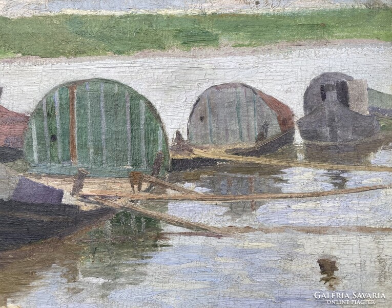 Romek Árpád - Halászbárkák a Tiszán