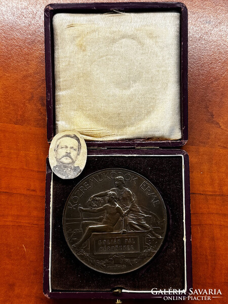 1896. Ezredéves Országos Kiállítás – Közreműködők Érme, Golián Pál mérnöknek, eredeti dobozban