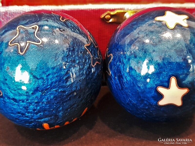 Régi kínai csilingelős tűzzománc csikung golyó készlet 1.- Ft-ról!!!