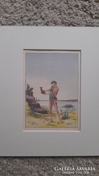 FL jelzéssel- Litografia original