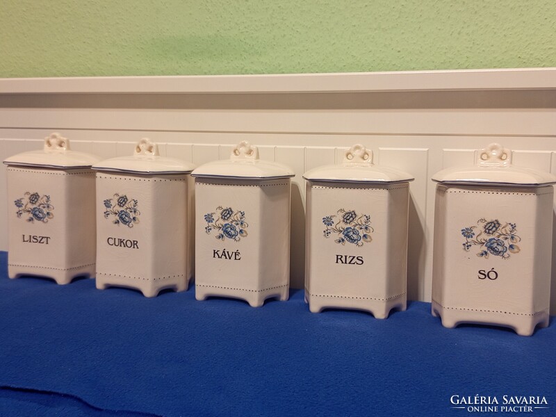 Antik fűszertartó 6 db nagy, 5 db kicsi és egy kiöntő