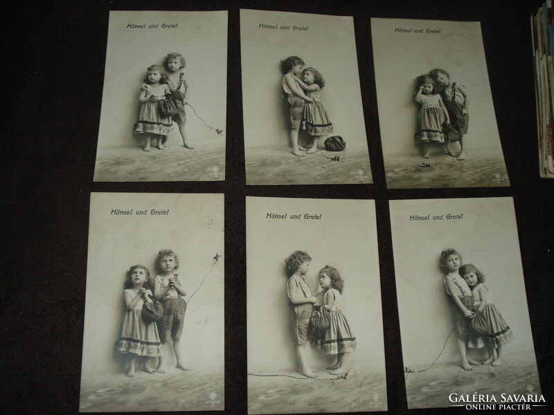 Jancsi és Juliska /Hanzel und Gretel/ sorozat gyönyörű  gyermekek fotólapokon egy levelezésből