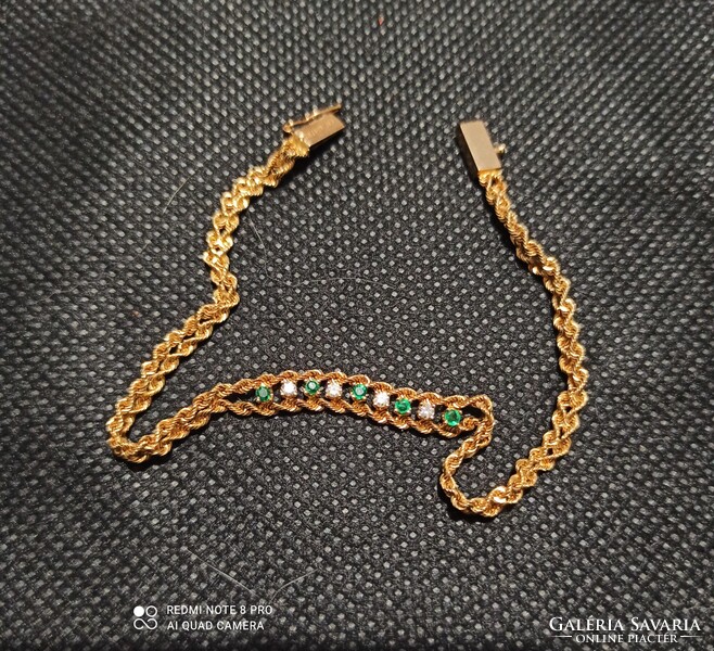 14k arany karlanc/smaragd brill