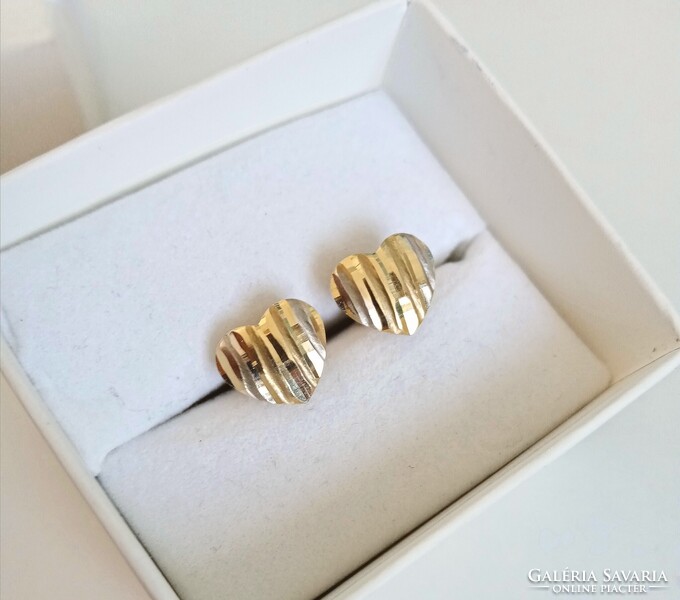 14K-os sárga-fehér arany csillogó fülbevaló