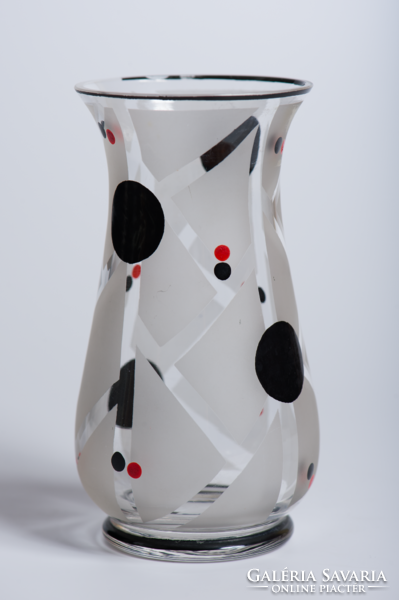 Art deco üveg váza - Karl Palda stílus - 1930-as évek