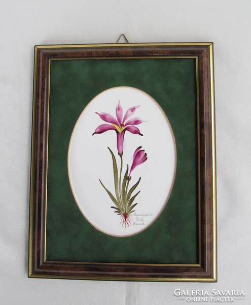 Herendi majolika virág fali dísz kép