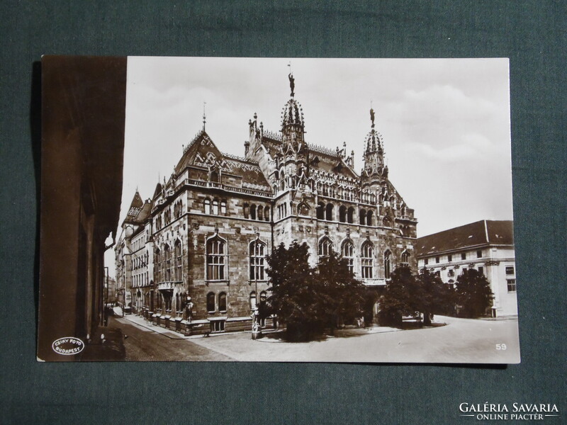 Képeslap,Budapest,Szentháromság tér,Pénzügyminisztérium látkép,részlet,Csiky fotó Bp. kiadás,1920-