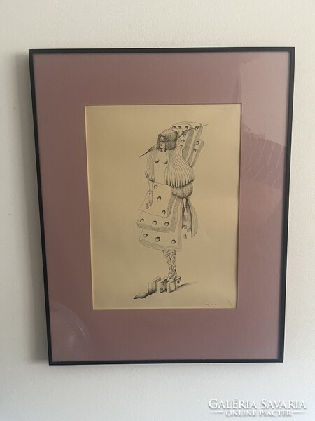 Németh Nelli grafika 1982.  57*45 cm