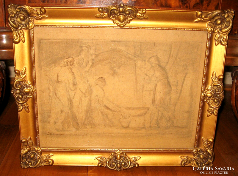 AZ 1800-as évekből MNG BÍRÁLATTAL CSODÁS LIEZEN MAYER SÁNDOR / 1839-1898 / : KÚTNÁL