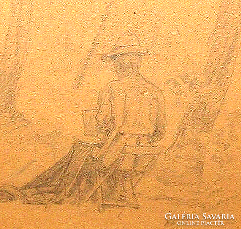 GARANTÁLTAN EREDETI EDVI-ILLÉS ALADÁRNÉ  / 1870-1958/: FESTŐ A TÁJBAN