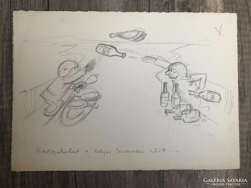 Egri László grafika - Katonák