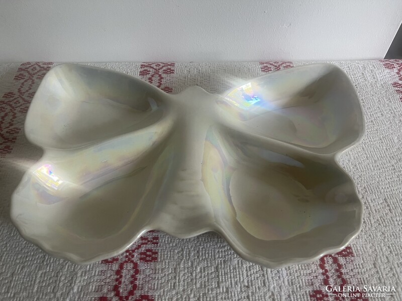 Szinváltós, irizáló nagyméretű kínáló tál