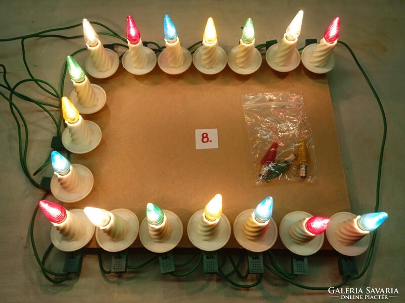 Régi, retró karácsonyfa égősor, izzósor  17 darabos,   --8--