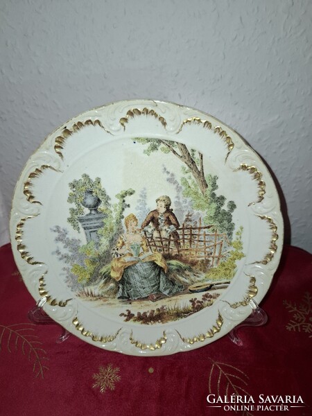 Antik Sarreguemines ftancia fajansz dísztányér 17,5 cm  eladó a képek alapján