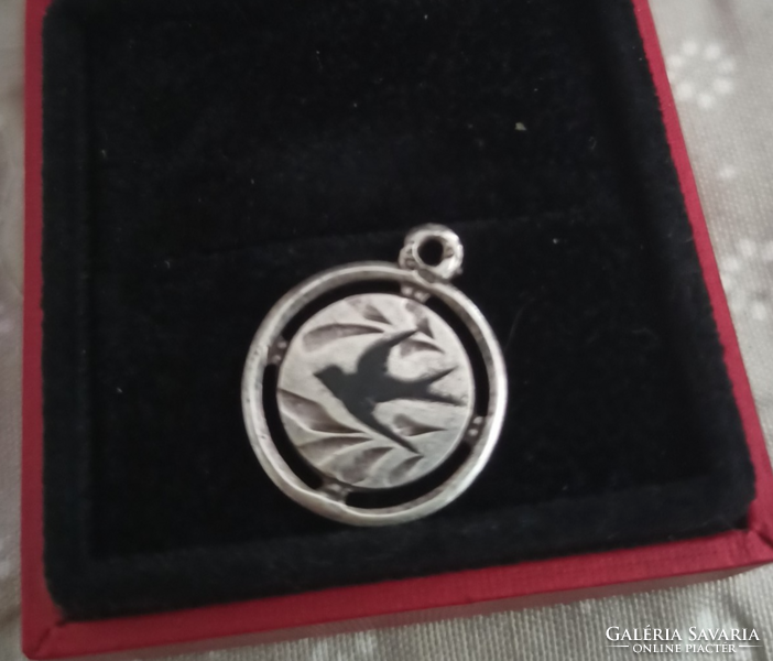 Régi szecessziós ezüst medál