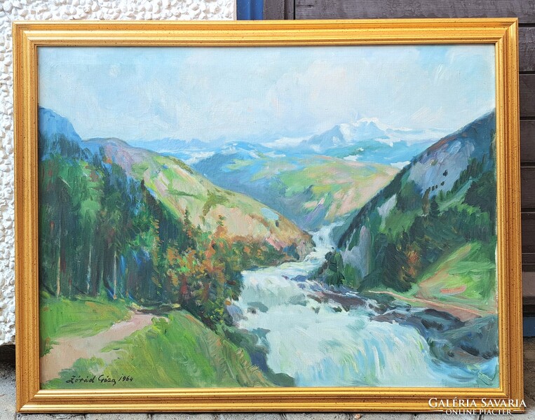 Fairy-tale Mountain Landscape with Creek 80x60 cm in Perfect Frame! Géza Zórád (1890-1969) - Nature