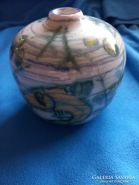 GORKA GÉZA- ZSOLNAY RENDKÍVÜL RITKA GYŰJTŐI HIBÁTLAN VÁZA  3 HAL MOTÍVUM