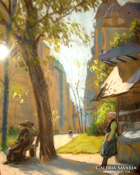 GARANTÁLTAN EREDETI CSODASZÉP KLIMÓ ISTVÁN / 1883-1961 / : PIHENŐ A LIGETBEN