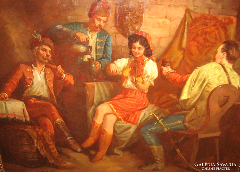 KURIÓZUM ! MULATÓ KURUCOK CSODÁS HATALMAS SZOMOLNOKI FRIEDRICH GÁBOR / 1916-1965 / KÉP