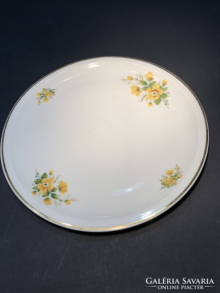 Zsolnay sárgarózsás virágos tál
