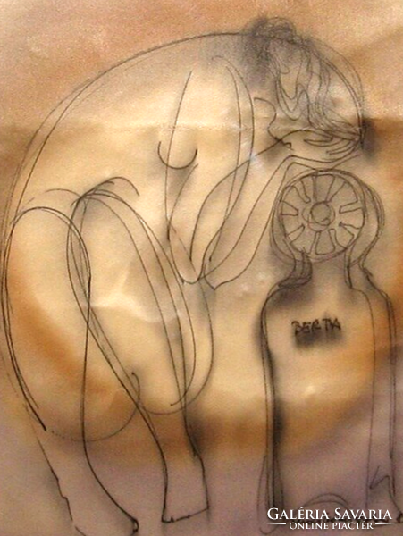 GARANTÁLTAN EREDETI CSODÁS MACSKÁSSY IZOLDA SELYEMKÉP