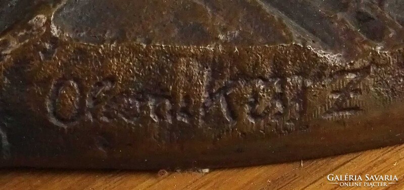 1X949 Olcsai Kiss Zoltán Budapest bronz faliplakett, dombormű