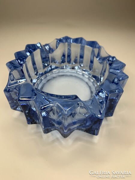 Retro Kék üveg hamutartó hamuzó