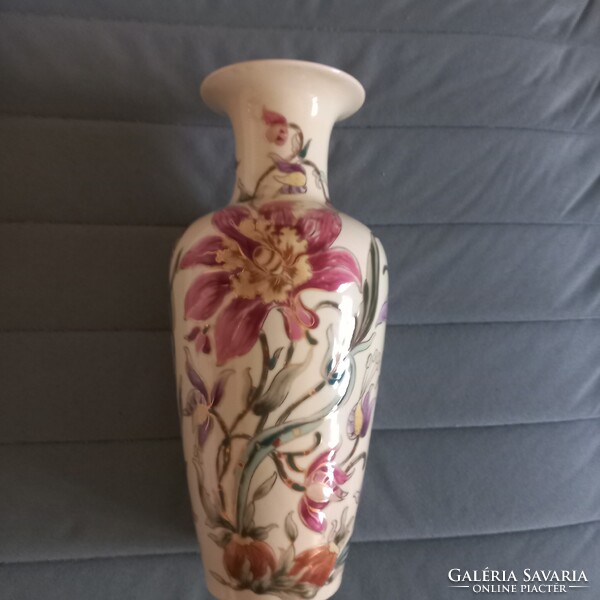 Zsolnay : Gyönyörű orchideás váza , hibátlan, 27 cm