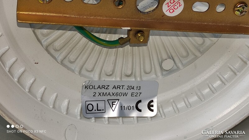 Vintage KOLARZ jelzett plafonier mennyezeti lámpa szecessziós s. üveg búrával