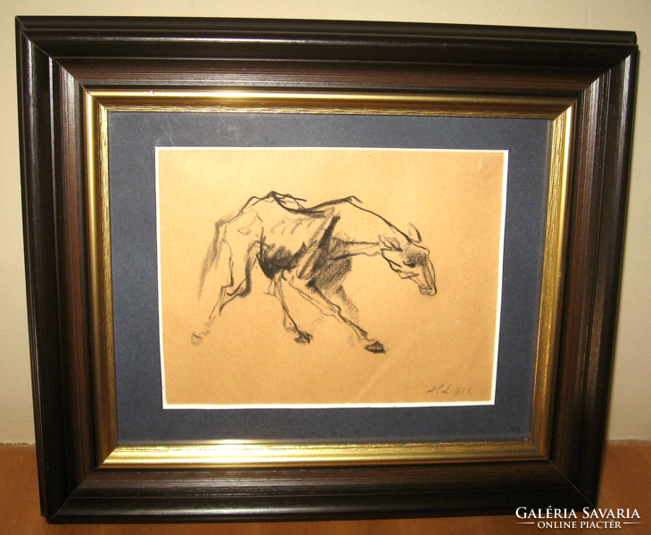 CSODÁS GARANTÁLTAN EREDETI HOLLÓ LÁSZLÓ  /1887-1976 / : LÓ TANULMÁNY 1952