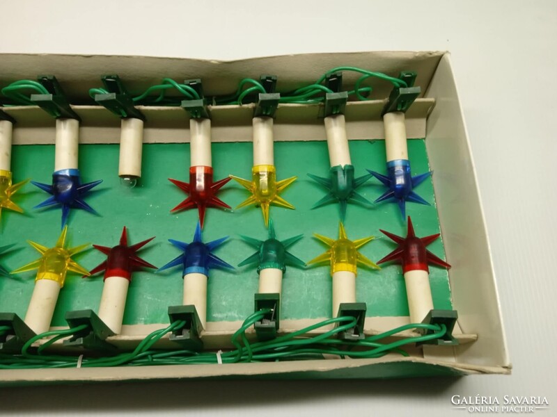 Régi, retró karácsonyfa égősor, izzósor  20 darabos,   --9--