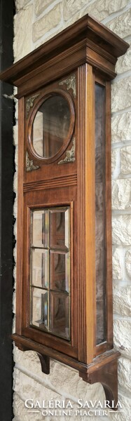 Szecessziós Art Deco falióra doboz,Fali vitrin szekrény kulcstartó lámpa tartó,Ereklye ,hàzi àldàs