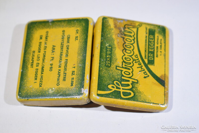 Hydrocodin tabletta , Dr. Egger gyógyszeres doboz , csomagolás retro
